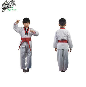Dobok de Taekwondo Unisex para Niños, de Algodón y Poliéster, con Canalé, Ropa de Artes Marciales, Logotipo Bordado Personalizable, para Niños de Todas las Edades - Product Image 3