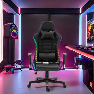 <span class=keywords><strong>Silla</strong></span> <span class=keywords><strong>Gamer</strong></span> de Carreras para Computadora con Masaje, LED RGB, Reposacabezas y Soporte <span class=keywords><strong>Lumbar</strong></span> - Product Image 2