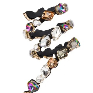 High-end Women's Stiletto High Heels Sexy Ankle Wrap Straps Mixed Colors Crystal Sandals Round Open Toe Shoes - Product Image 5