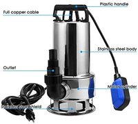 Pompe submersible en acier inoxydable pour le sous-sol, les inondations, la cave, la piscine, l'étang, le jardin, le bain à remous, le nettoyage/le drainage, manuel automatique/co