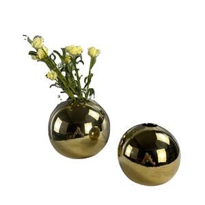 Florero de bola de cerámica electrochapado dorado barato para Interior florero de porcelana decorativo moderno para el <span class=keywords><strong>hogar</strong></span> sala de estar - Product Image 5