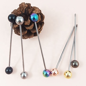 Regali personalizzati barre portachiavi riutilizzabili metalliche fai-da-te vite a doppia testa filettate 2mm portachiavi con perline vuote con palline - Product Image 1