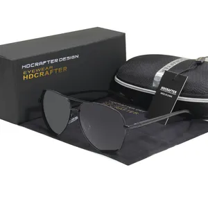 HDCRAFTER批发商经典铝男士太阳镜偏光uv400驾驶户外眼镜金属弹簧铰链眼镜CE