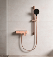 Ensemble de douche WEIHAO en or rose brossé à 2 fonctions, douchette haute pression et douche pluie, système de douche