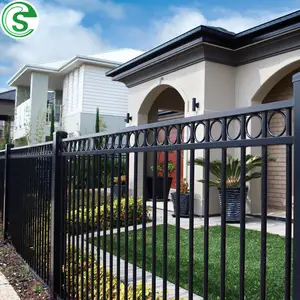 Export To Usa Decorative Villa Metal Fence Decorative Steel Tubular Fencing Panel