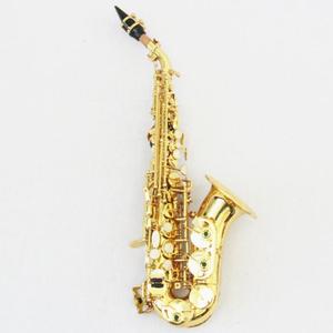 <span class=keywords><strong>Saxophone</strong></span> <span class=keywords><strong>soprano</strong></span> courbé en laiton laqué or à prix de gros - Product Image 1