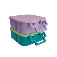 silicone pour micro-ondes, lave-vaisselle, congélateur, lot de 3 boîtes à lunch Bento en silicone avec couvercles