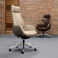 Silla giratoria ejecutiva moderna, precio de fábrica, muebles de oficina ergonómicos para conferencias con Chaise de cuero PU, material de hierro