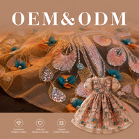 Tissu en dentelle à sequins perlés en polyester orange de haute qualité, maille épaisse, mousseline 3D, écologique et respirant, pour robe de mariée