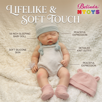 Poupées reborn en silicone intégral Belinda de 18 pouces, kit cadeau, poupées réalistes, jouets pour bébés, poupées réalistes en silicone souple, ensemble de poupées nouveau-nés