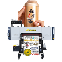 Impresora UV DTF Rollo a Rollo de 60cm 30cm, Plotter de Impresión de Pegatinas UV con Película de Transferencia en Frío y Laminadora
