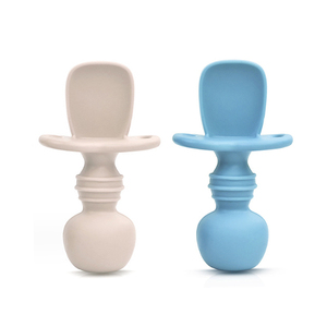 신생아 유아 아기 첫 단계 독립적 인 수유 훈련 스푼 Bpa 무료 씹을 수있는 실리콘 아기 숟가락 - Product Image 2