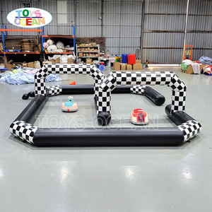 Piste <span class=keywords><strong>de</strong></span> course gonflable robuste pour voitures tamponneuses, piste <span class=keywords><strong>de</strong></span> karting gonflable à carreaux pour enfants et fêtes foraines - Product Image 2