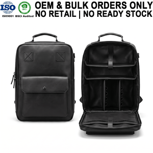 Sac à dos de rangement multi-caméras en cuir OEM pour appareils photo reflex numériques et hybrides, idéal pour les photographes et photojournalistes en déplacement - Product Image 1