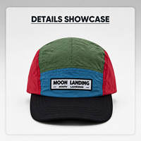 Gorra de Béisbol de 5 Paneles con Bloques de Color en 2 Tonos, Visera Plana, Correa Ajustable y Logotipo Personalizado, Directo de Fábrica, para Hombre y Mujer