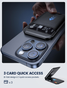 Siêu mỏng da từ điện thoại di động chủ <span class=keywords><strong>Wallet</strong></span> RFID chặn chủ thẻ tín dụng tùy biến từ ví điện thoại - Product Image 5