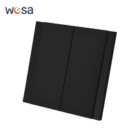Interruptores y Enchufes de Pared WESA Ultrafinos con Botón Pulsador EU 1/2/3 Vías, Enchufe de Alimentación de 1 Vía, Combinación Libre, Diseño Moderno de Lujo
