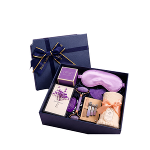 Cadeaux d'Halloween 2026 pour femmes, panier-cadeau de soins personnels violet, couverture en flanelle, ensemble de cadeaux relaxants pour se remettre en forme, cadeau pour maman - Product Image 1