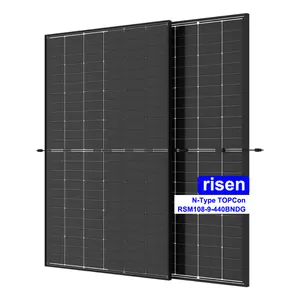 Panneau Solaire RISEN RSM108-9-435BNDG 435w N-type Bifacial Dual Glass Solar Panels With Battery And Inverter