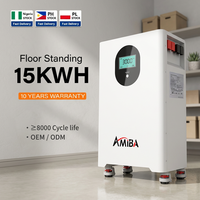 Batterie murale empilable LiFePO4 de 16 kWh, batterie lithium pour stockage d'énergie domestique, montage mural, 51,2 V pour système de sauvegarde d'énergie solaire