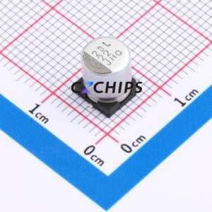 ตัวเก็บประจุแบบไฮบริดของเหลว-ของแข็ง HHXC630ARA220MF80G อลูมิเนียมอิเล็กโทรไลต์ แบบ SMD, ขนาด D6.3xL8 มม. 22uF 20% 63V 1.5A-100kHz - Product Image 1