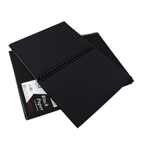 Logo personnalisé A4 Spirale Pages Noires Carnet de Croquis Cahier Scolaire Palnner Cuadernos Journal