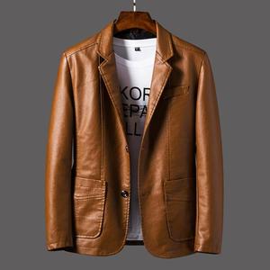 <span class=keywords><strong>Veste</strong></span> de <span class=keywords><strong>costume</strong></span> décontractée en polyester pour <span class=keywords><strong>homme</strong></span>, coupe ajustée, revers élégant, style motard, automne-hiver, taille asiatique - Product Image 3