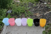 Pot Kecil Persegi Warna-Warni Kreatif dari PP Ramah Lingkungan dan Ringan dengan Lubang Drainase untuk Tanaman Sukulen, Penggunaan di Kebun & Rumah
