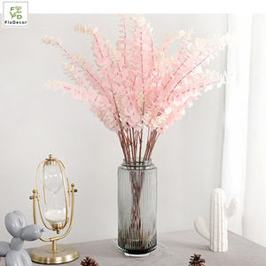 Vendita calda Blu Rosso Artificiale Eucalipto Soldi Foglie Ramo Di Foglie di Plastica Steli Per La Cerimonia Nuziale Della Decorazione Della Casa - Product Image 3