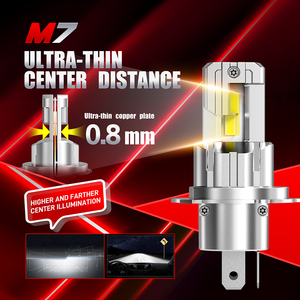 Faros delanteros LED <span class=keywords><strong>M7</strong></span> de tamaño halógeno 20W 5000LM cobre PCB 9012 HIR2 9005 H11 H7 bombillas de faros LED para coche sin ventilador Color blanco amarillo - Product Image 2