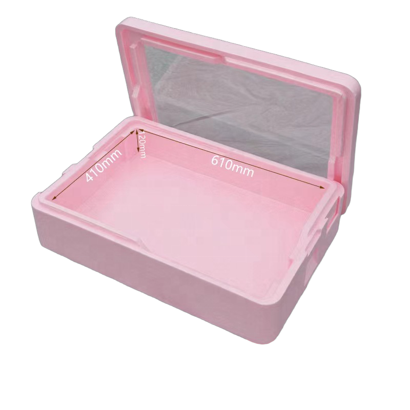 27L Commercial EPP Insulated Cooler Box Tiramisu Box Portable Stall Foam  Container Tiramisu Mold Container With Transparent Lid