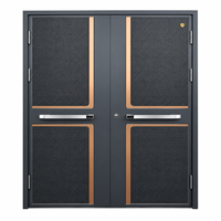 Porte d'entrée principale de villa de luxe à double battant, porte extérieure de sécurité haut de gamme en acier inoxydable, sur mesure, moderne