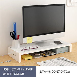 Estante de almacenamiento para ordenador de escritorio, organizador de madera de pie de buena calidad para Monitor de portátil - Product Image 2