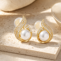 Bijoux Tendance 2026 : Boucles d'Oreilles Perle Mode, Clips d'Oreilles, Boucles d'Oreilles CZ Sans Perçage, Accessoires Plaqué Or 18K pour Femme