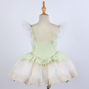 Elegante tutú de ballet verde claro <span class=keywords><strong>con</strong></span> adornos dorados Encantador vestido de ballet <span class=keywords><strong>con</strong></span> tutú de ballet <span class=keywords><strong>con</strong></span> volantes para actuaciones - Product Image 5