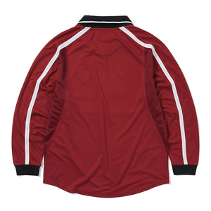 Camiseta Deportiva Unisex Healy Roja de Manga Larga con Cuello en V, Secado Rápido, Nailon, para Adultos, Diseño Deportivo con Logotipo Estampado en la Parte Delantera - Product Image 2