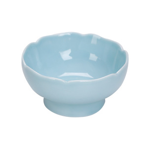Juego de tazones de cerámica con forma de flor para postres, aperitivos, fiestas de té, platos para servir con revestimiento, origen Dehua - Product Image 5