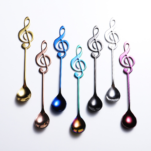 Cuchara Musical 304 Acero inoxidable Oro Plata Cuchara Música creativa Café Helado Cucharas para regalo - Product Image 3