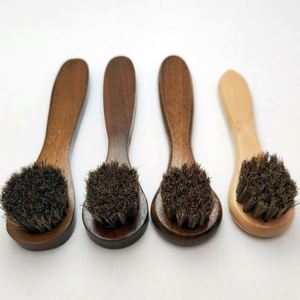 Brosse à chaussures en crin de cheval naturel personnalisée en gros avec manche en bois pour le nettoyage et l'entretien des chaussures - Product Image 2