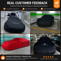 Housse de voiture de luxe en satin extensible, douce et élastique, pour intérieur, ajustement personnalisé, anti-poussière, respirante, protection de garage pour berlines et SUV