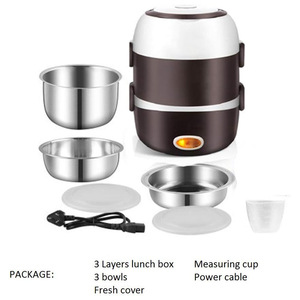Boîte à lunch électrique à double couche en acier inoxydable pour la cuisson des aliments - Product Image 6