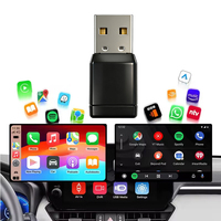 Boîte AI sans fil Apple CarPlay & Android Auto avec commande au volant, adaptateur mini portable 2-en-1 pour iPhone & Android OS