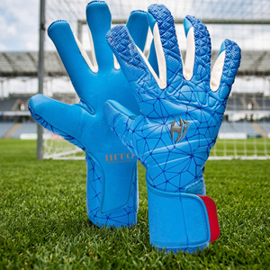 Goalkeeper <b>Gloves</b> Front Palm 4mm German <b>Latex</b> And Backhand Sublimation Printing Medius Cut Finger Protection <b>Gloves</b> - Product Image 2