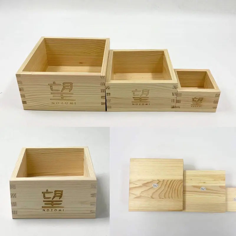 Caja de artesanías de madera personalizada sin tapa, caja de embalaje de regalo de madera más barata