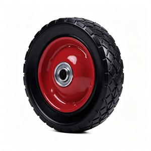 6 Inch Solid Rubber Wheel 6x1.5 Red Steel Rim Small Wheel for Hand Truck <b>Trolley</b> Cart - Product Image 3