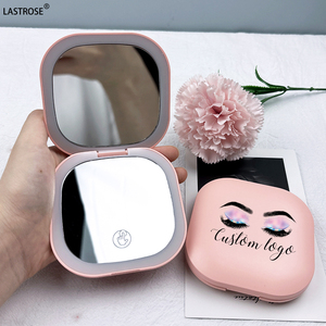 Du Lịch Nhỏ Vòng Có Thể Sạc Lại 2X Magnifying Cầm Tay LED Mỹ Phẩm Gương Trang Điểm Túi Gương Với LED Ánh Sáng - Product Image 4