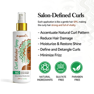 Spray Refrescante para Rizos para Mujeres Negras con Cabello Rizado, Precio al por Mayor, Sin Sulfatos, Servicio de Diseño de Etiquetas Personalizadas - Product Image 5