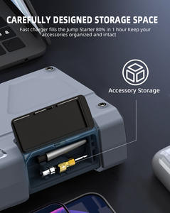 Gonfiatore per Pneumatici Auto con Avviatore d'Emergenza 10000mAh, Compressore d'Aria Portatile 12V, Pompa di Emergenza con LED ad Alta Luminosità - Product Image 4