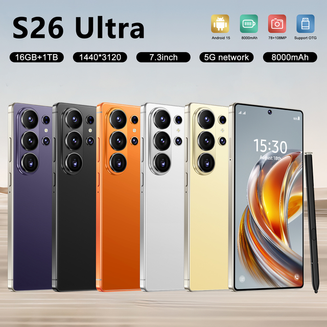 22GB+2TB 2026 S26 Ultra With High Definition Camera Global 5G Cell Phones Big Screen Phone for 5G Network Experience