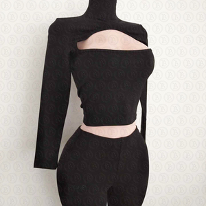 Completo da <span class=keywords><strong>donna</strong></span> 2 pezzi 2026: Top a fascia Y2K in <span class=keywords><strong>cotone</strong></span> e pantaloni yoga a zampa piegati – Set loungewear estivo due pezzi - Product Image 5